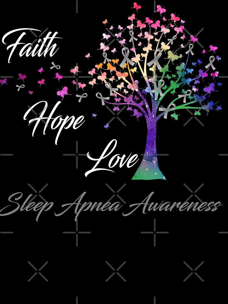 Ribbon Tree Faith Hope Love Sleep Apnea Awareness by Tadmab
