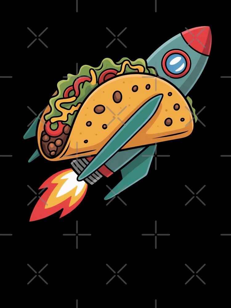 Flying Taco Rocket Space Adventure Cartoon by DailySparks