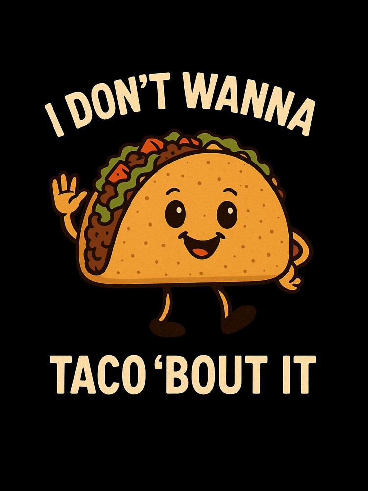 "Funny Taco Quote Shirt - I Don't Wanna Taco 'Bout It - Retro Cute Food Pun Tee" by Cgriffin18