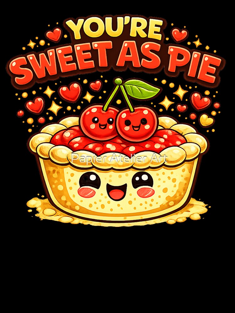 You’re Sweet As Pie Cute Pun Shirt by Papier Atelier Art