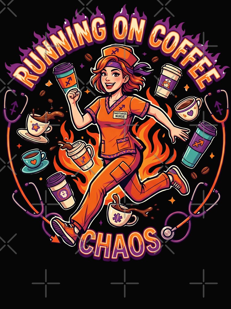 Sagittarius Nurse – Running On Coffee Chaos And Good Intentions Funny Gift by Im-Ara