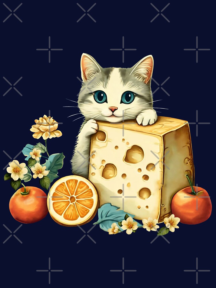 Happy Kitten with Food Illustration | Cat Art by UnhingedBird