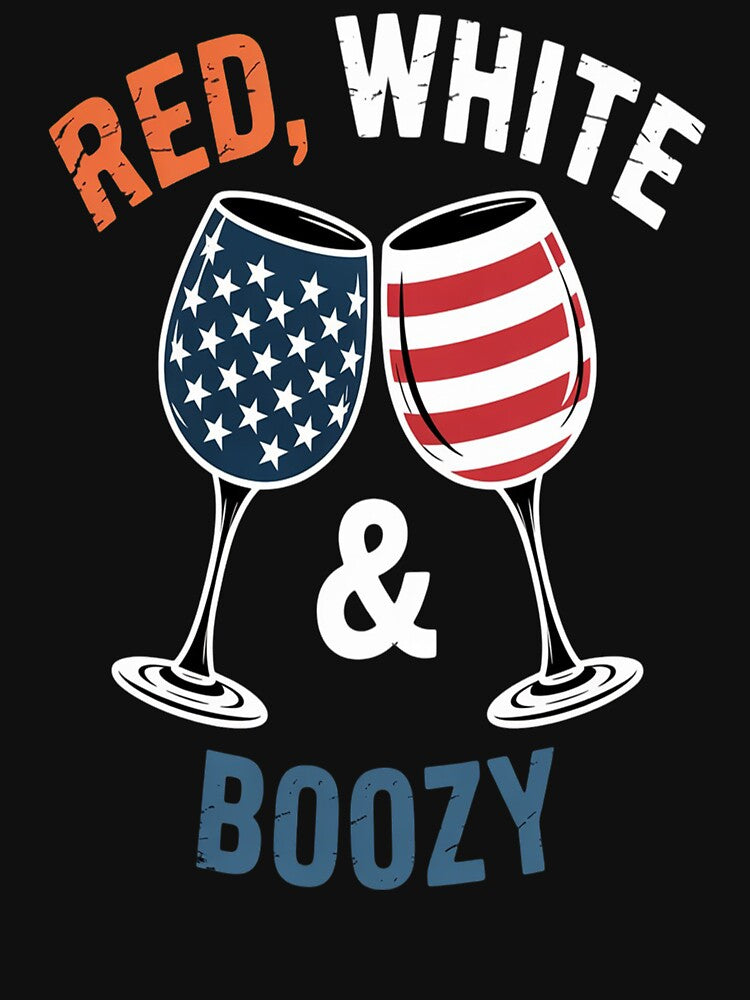 Red Wine 4th of July wine Red White & Boozy Wine Glasses by StuffNestie