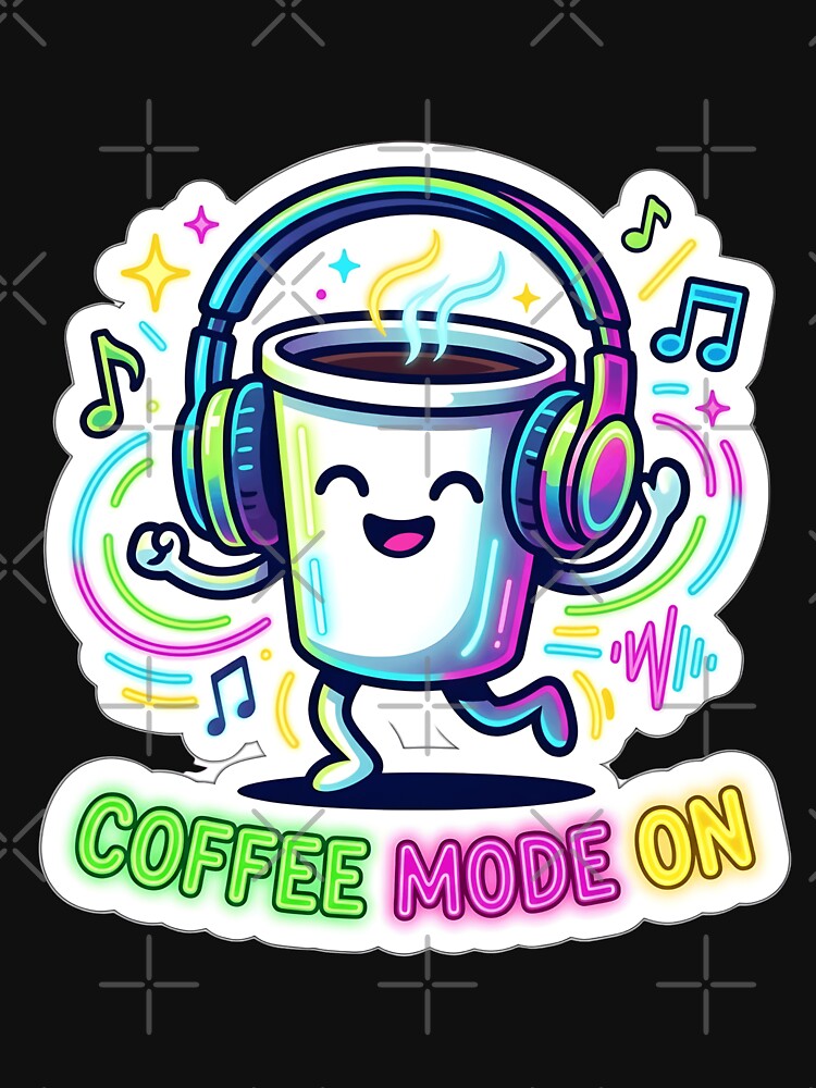 Coffee Mode On - Dancing Coffee Cup Headphones by WowDezign