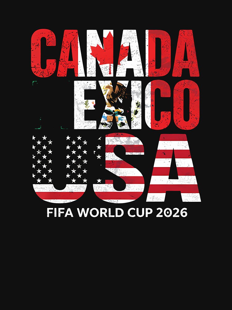 United 2026 World Cup - Canada, Mexico, USA Flags T-Shirt_83138002 by gidget-gadget