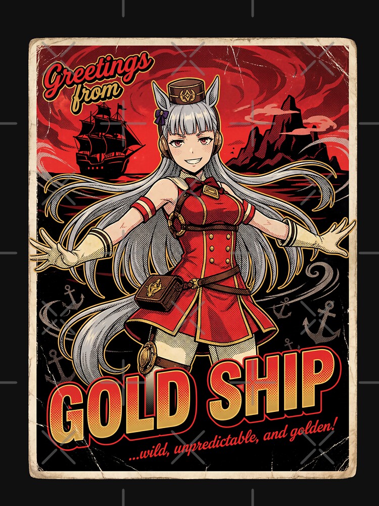 Greetings From Gold Ship Umamusume Tracen Academy Horse Girls Anime Racing Idol Kawaii Tokai Teio Special Week Silence Suzuka Gold Ship Fan Art Collage Poster T-Shirt Sticker Print Gift by Senpaiwaves