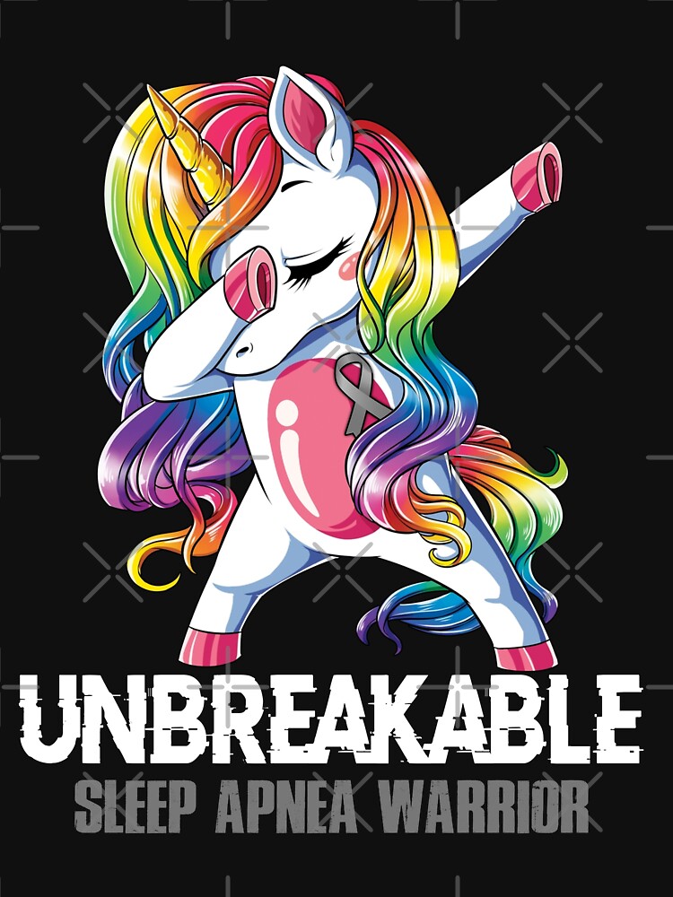Sleep Apnea Awareness - Unicorn Sleep Apnea Warrior Ribbon UNBREAKABLE by Fernandezf