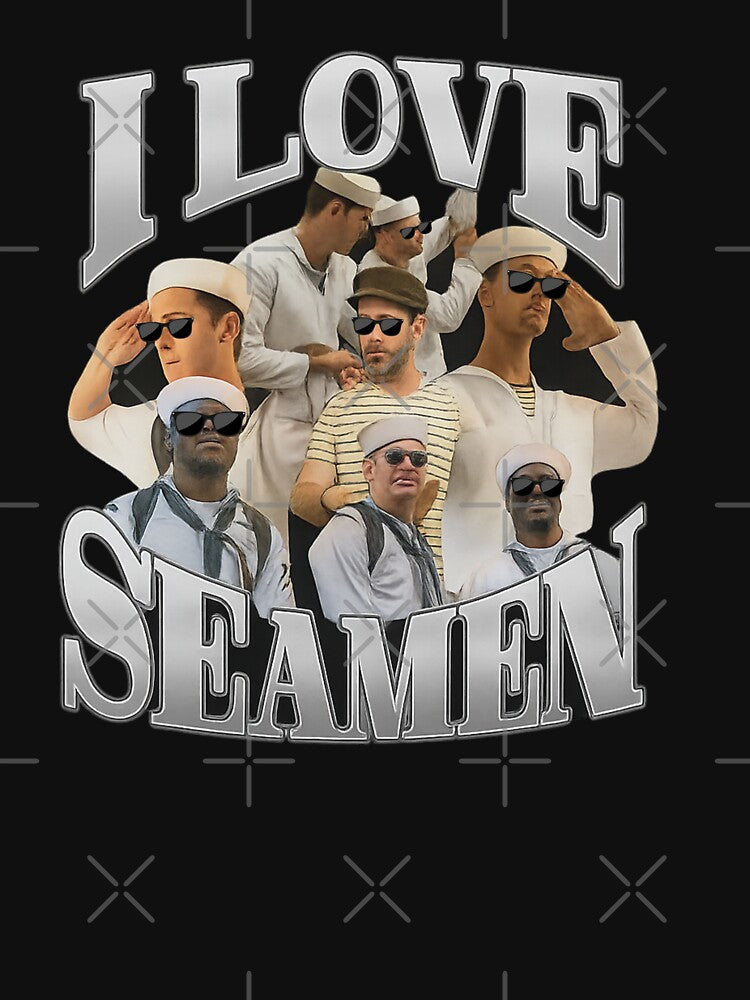 I Love Seamen – Funny Vintage Bootleg Meme Shirt by Fiebertraum Fashion