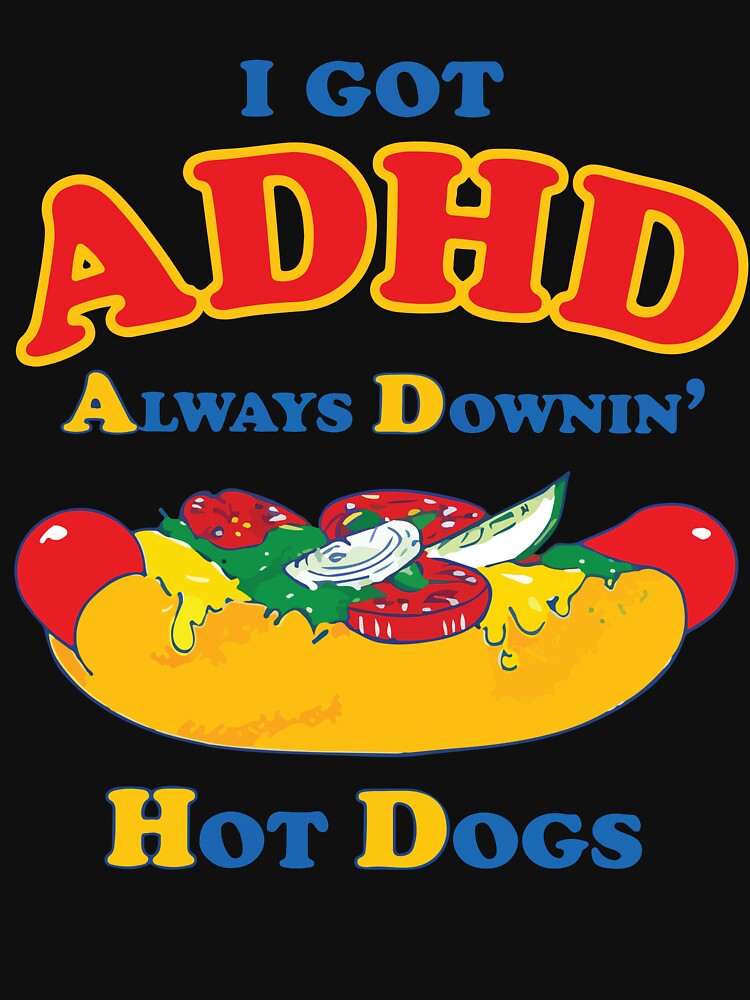 Funny Hot Dog Lover Always Downin Hot Dogs Food Humor Cartoon Design by kiralynstration