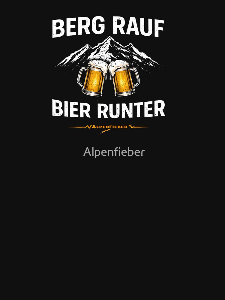 Up the mountain – down the beer | Alpenfieber Funny Hiking Shirt by Alpenfieber