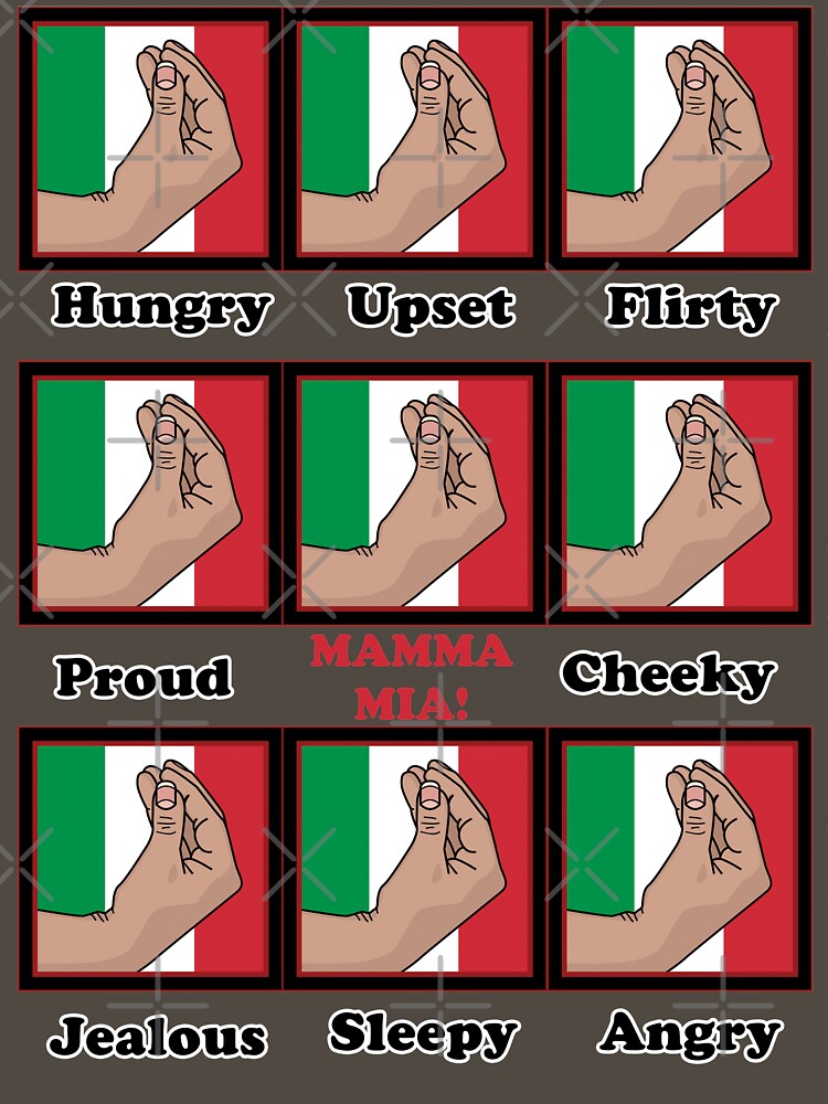 Italian gestures emotions chart by DigitalCleo
