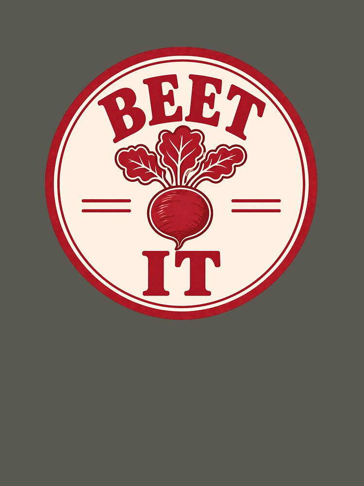 Beet It Funny Food Pun Badge by EastEndTownie