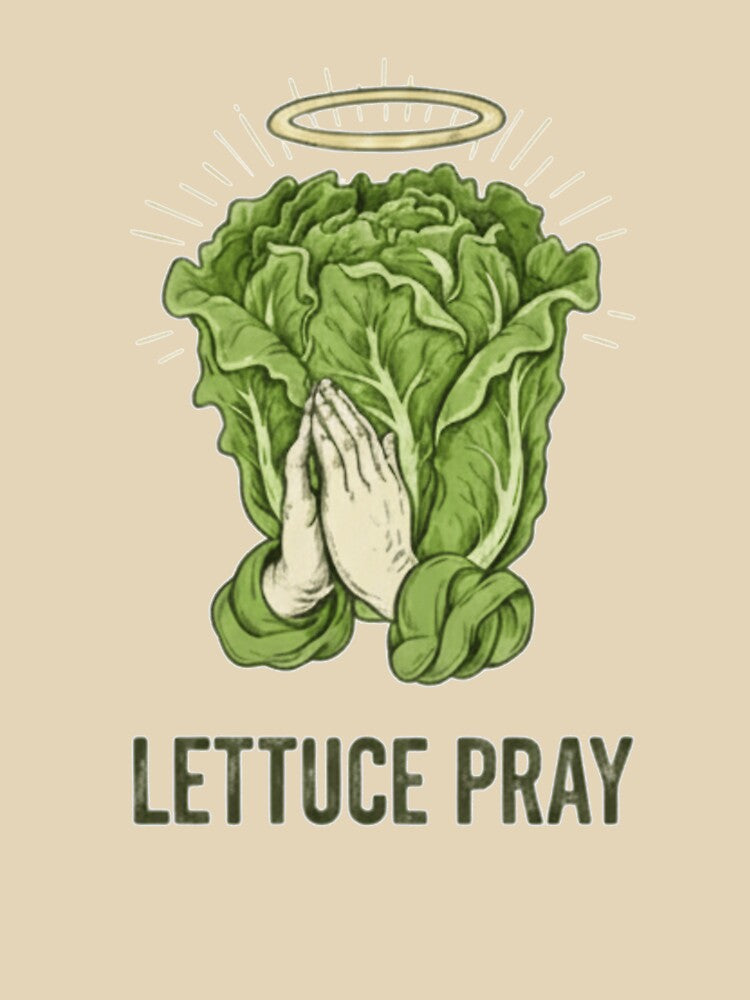 ​Lettuce Pray - Funny Vegetable Pun by Pugs N Puns