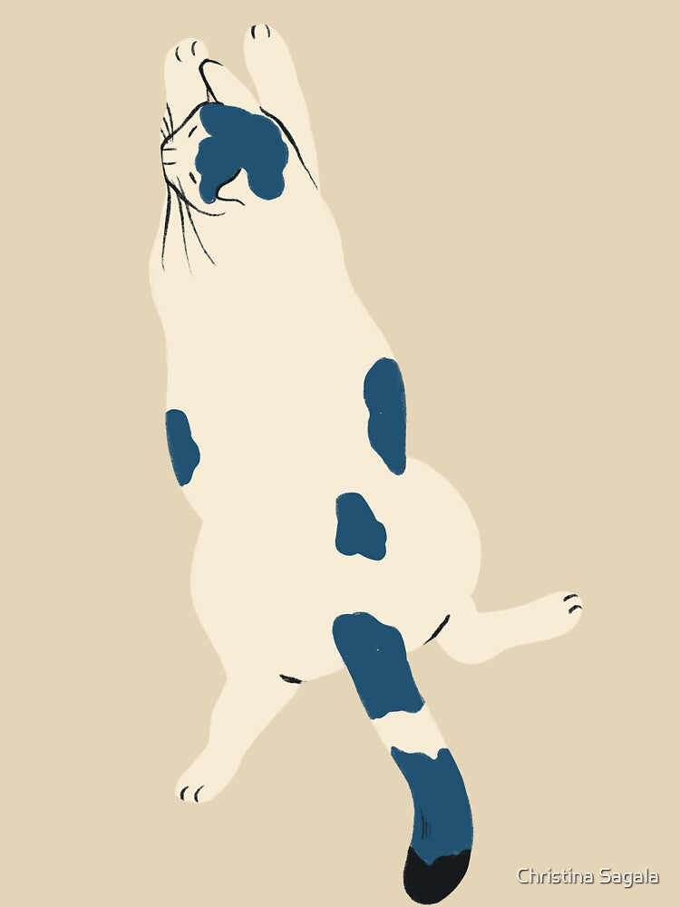 lazy cat lounging by Christina Sagala