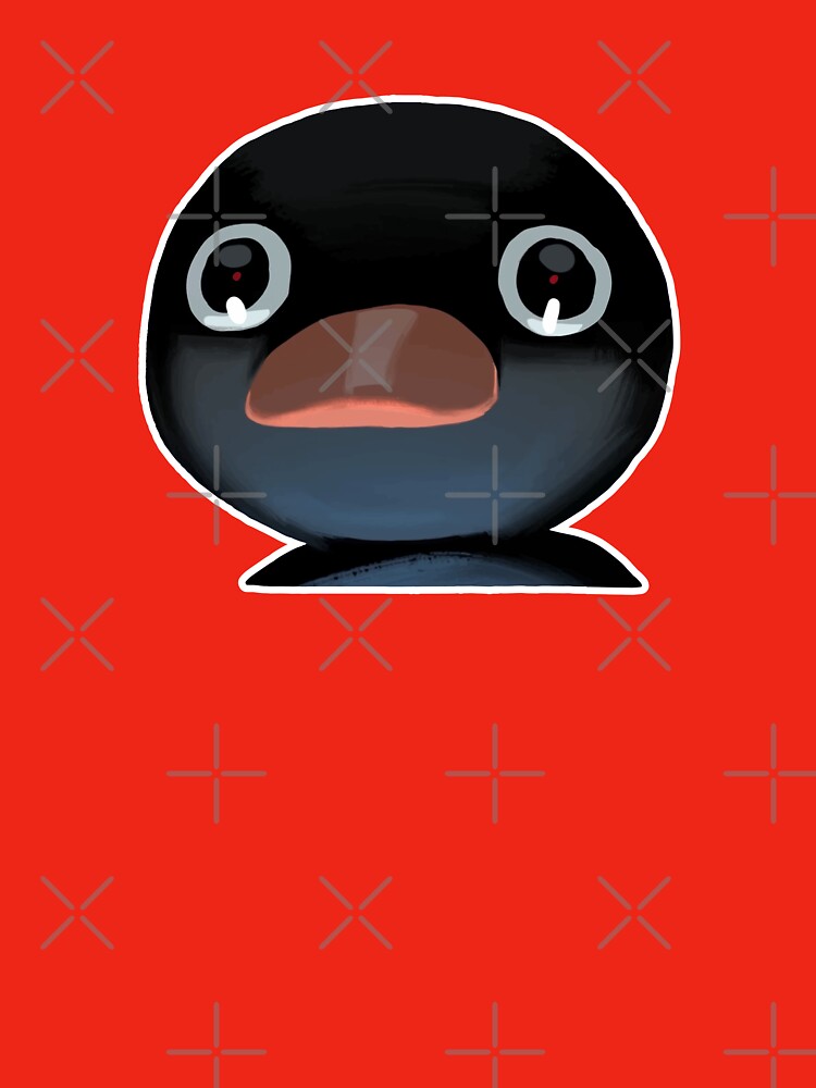 Terrified Pingu Meme (Coral Pink BG) by FilipeFerreira
