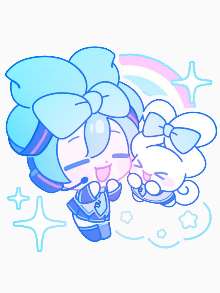 Miku and Cinnamoroll with adorable chibi bows by loveiscosmic