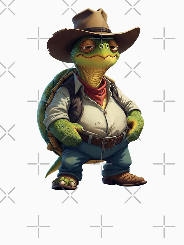 Lazy Cowboy Turtle - Chill Western Tortoise by Threadnovax