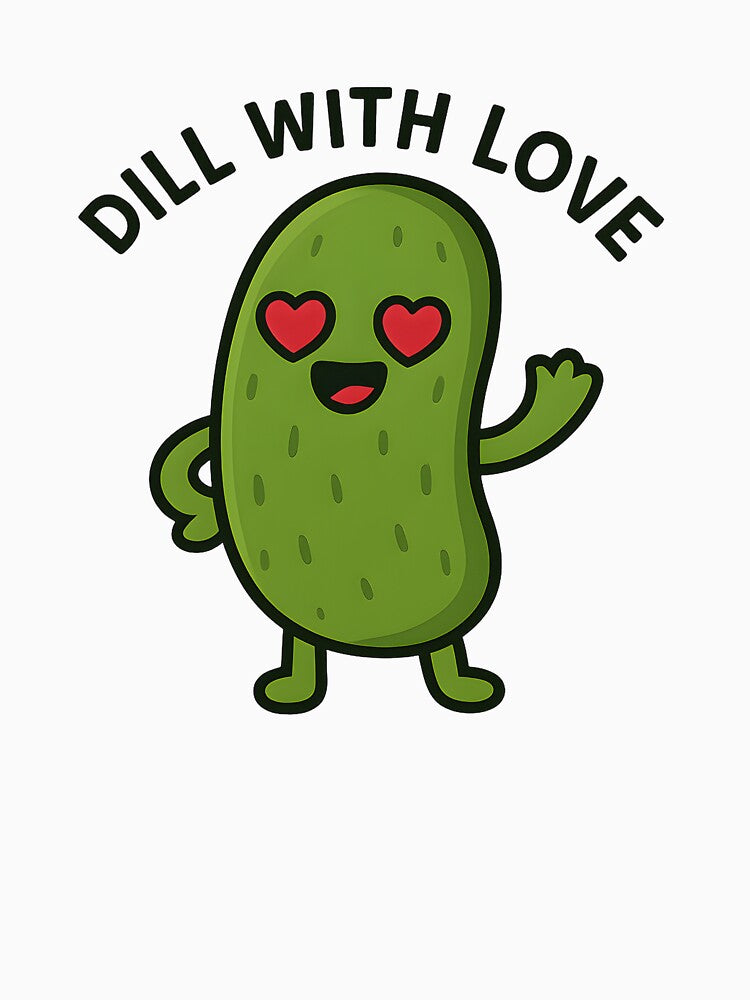 Valentine Pickle Cute Design – Funny Pickle With Heart Eyes, Valentine Gift for Pickle Lover, Cute Food Pun Sticker by Basma Designs | Funny Shirts, Stickers & Mugs