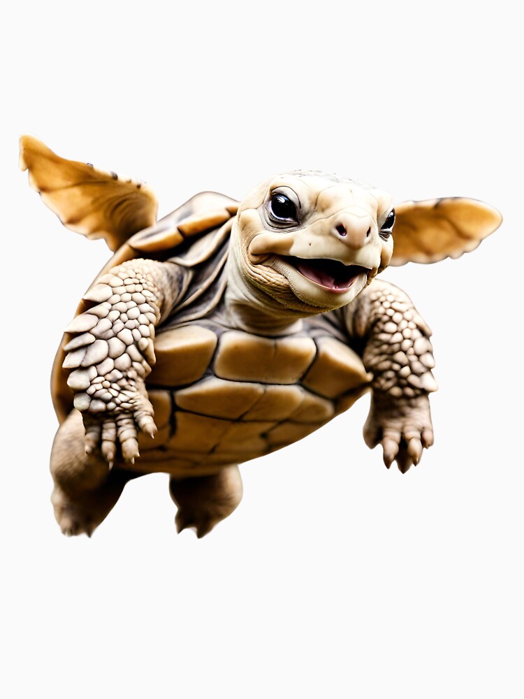 A Sulcata tortoise flies with a smiling face by gao7650