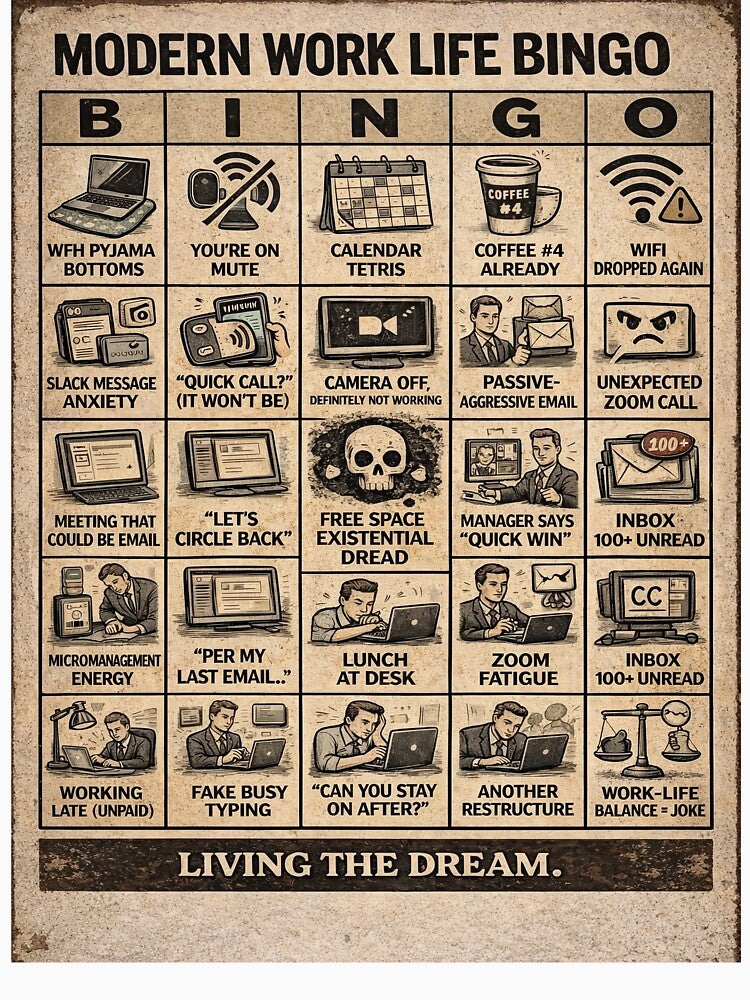 Modern Work Life Bingo by RuddyDoodles
