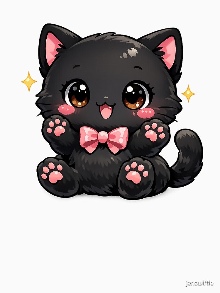 Kawaii black cat by jenswiftie
