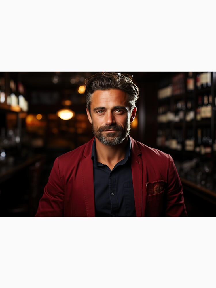 Sommelier Modeling Wine for Upscale Restaurant by TheBrainArt