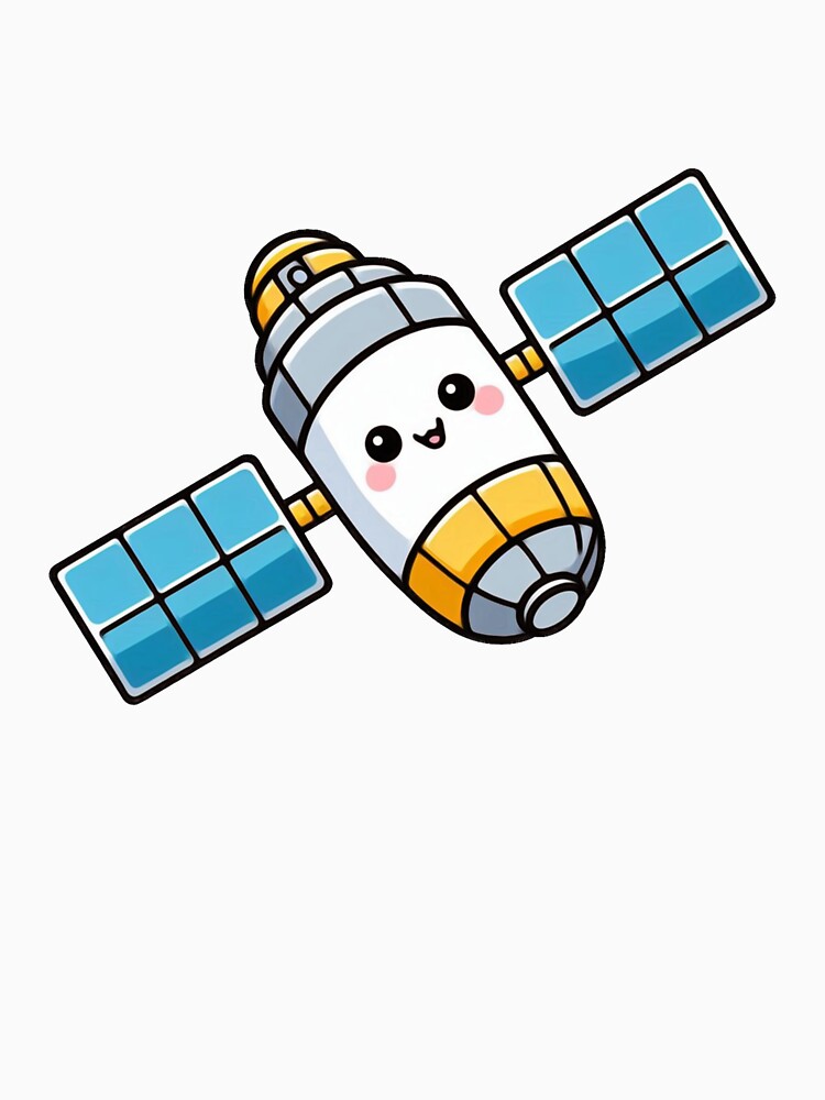 Cute Kawaii Satellite – Adorable Space Cartoon Art by SketchOnScreen