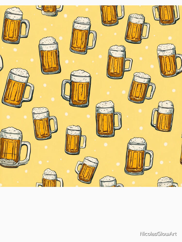 Oktoberfest Beer Mugs Pattern Brew Drinker by NicolasGlowArt