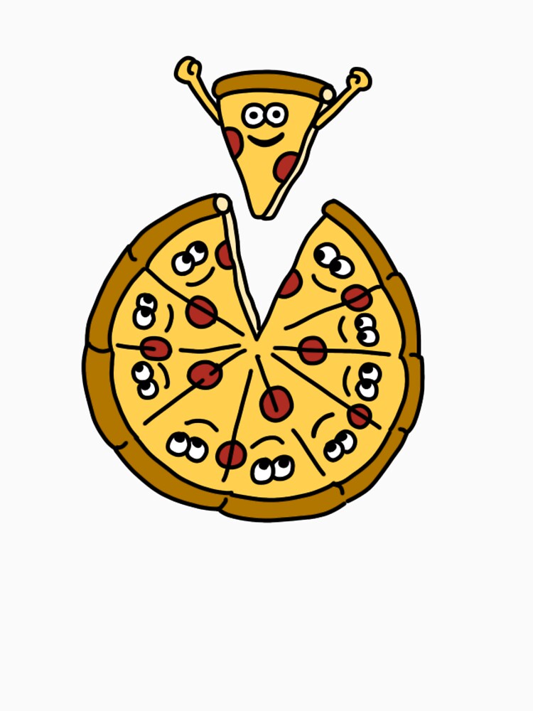Cute Pizza Cartoon – Happy Pepperoni Pizza Slice Illustration by kpeco