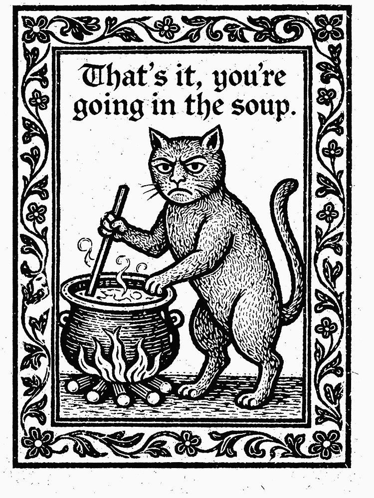 Funny Medieval Cat Meme - Vintage Bookish by RandyHaskins