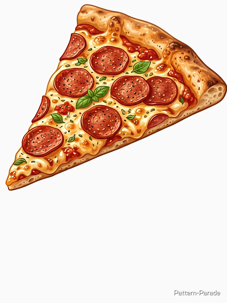 Classic Pepperoni Pizza Slice - Italian Food Art by Pattern-Parade