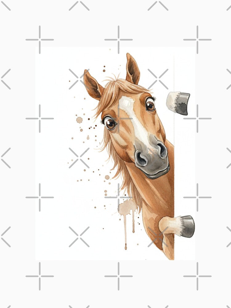 Horse meme funny cute kawaii pet animal watercolor by CheeseBlueprint