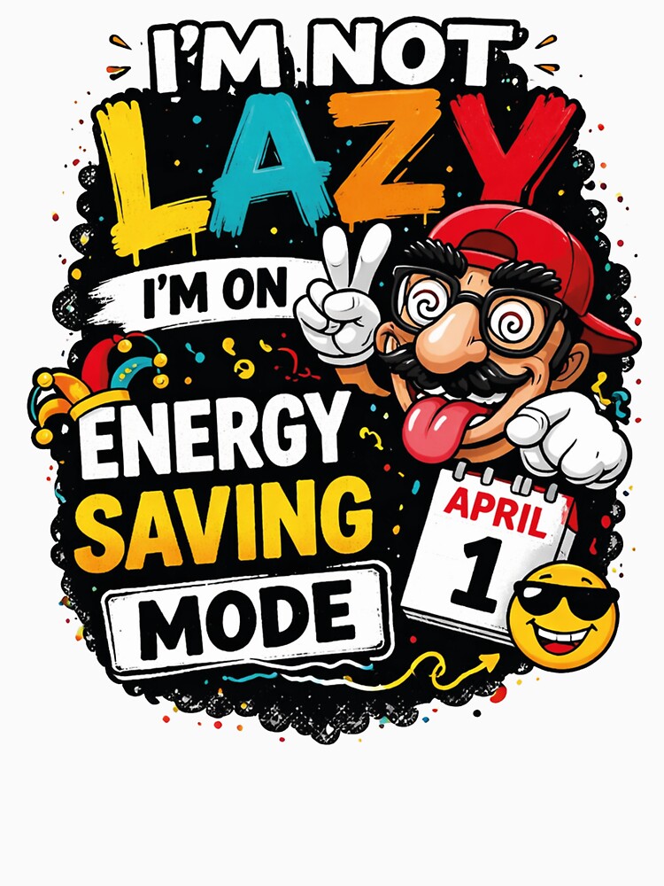 Funny Lazy Quote Energy Saving Mode Cartoon April Fools Design by afr-saad