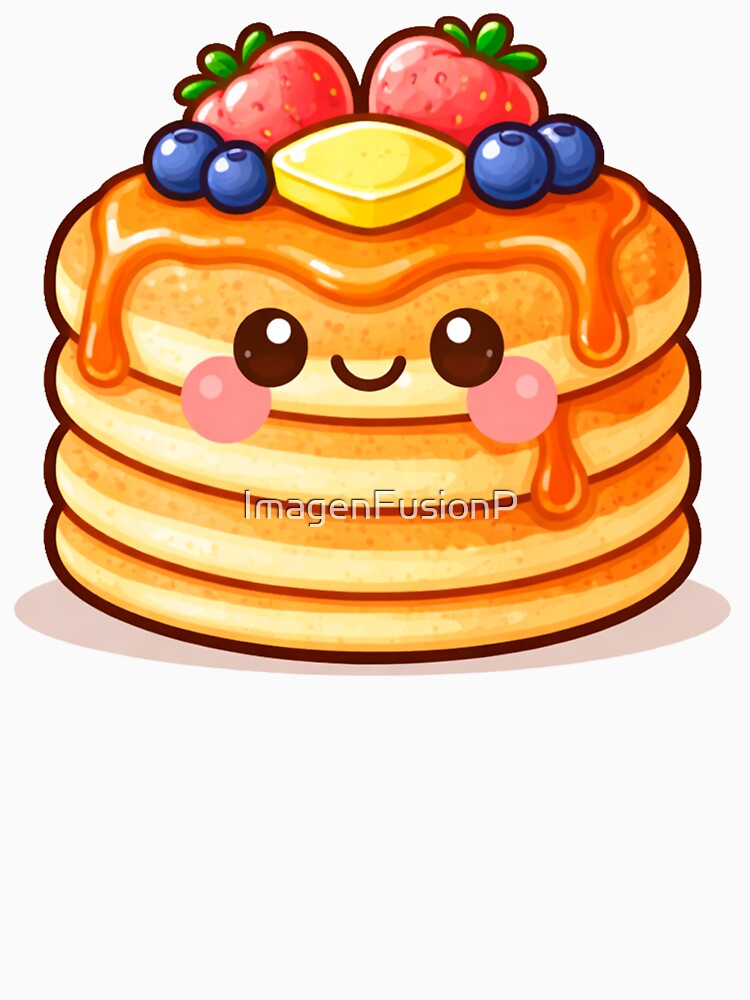 Cute Pancake Kawaii Food Character by ImagenFusionP