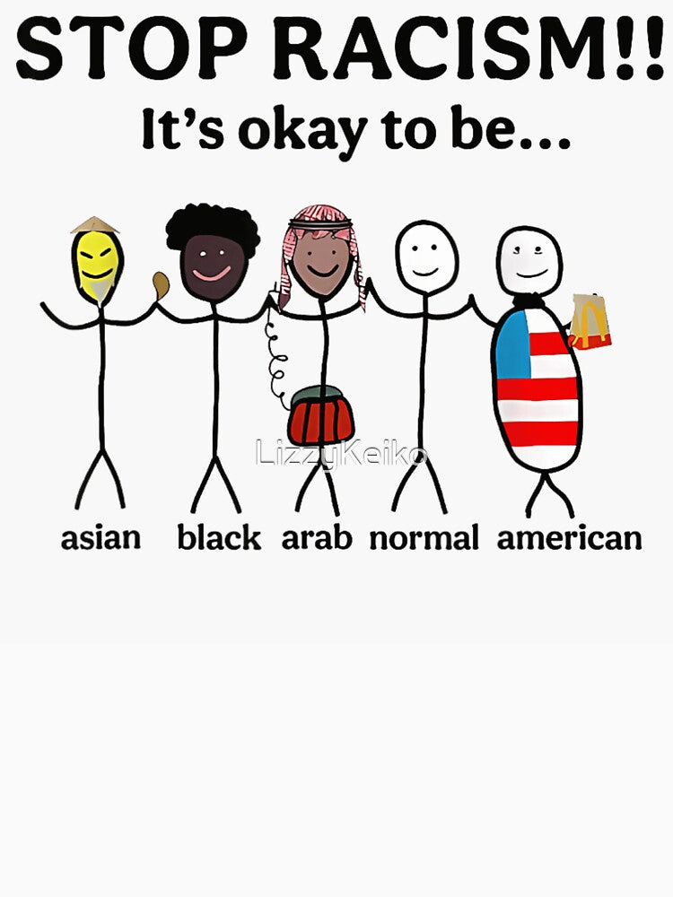 Stop Racism Inclusive Unity Stick Figures Diversity Equality Social Justice Art by LizzyKeiko