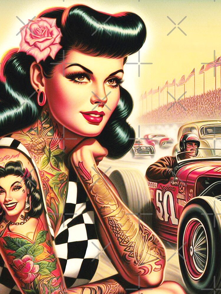 Retro Motorsports Girl by PulpVintage