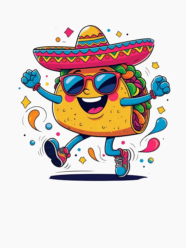 "Funny Dancing Taco with Sombrero – Cute Mexican Food Cartoon by Cgriffin18