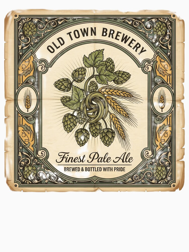 Craft brewery logo featuring intertwined hop and barley by VerizalShop