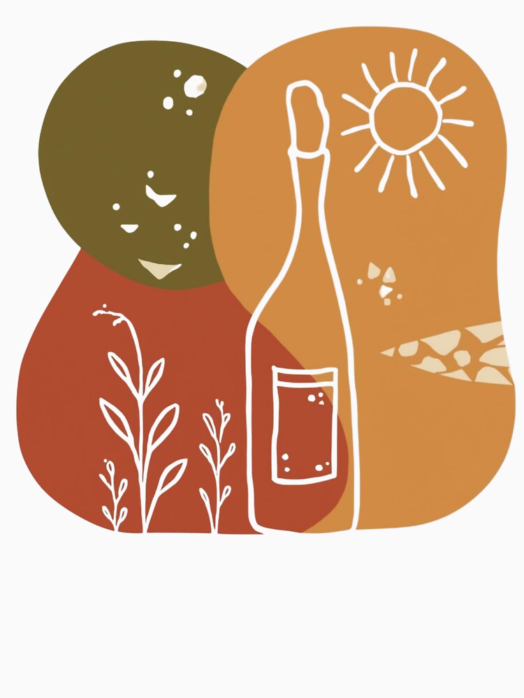 Painting with a wine bottle and a sun by shoscha