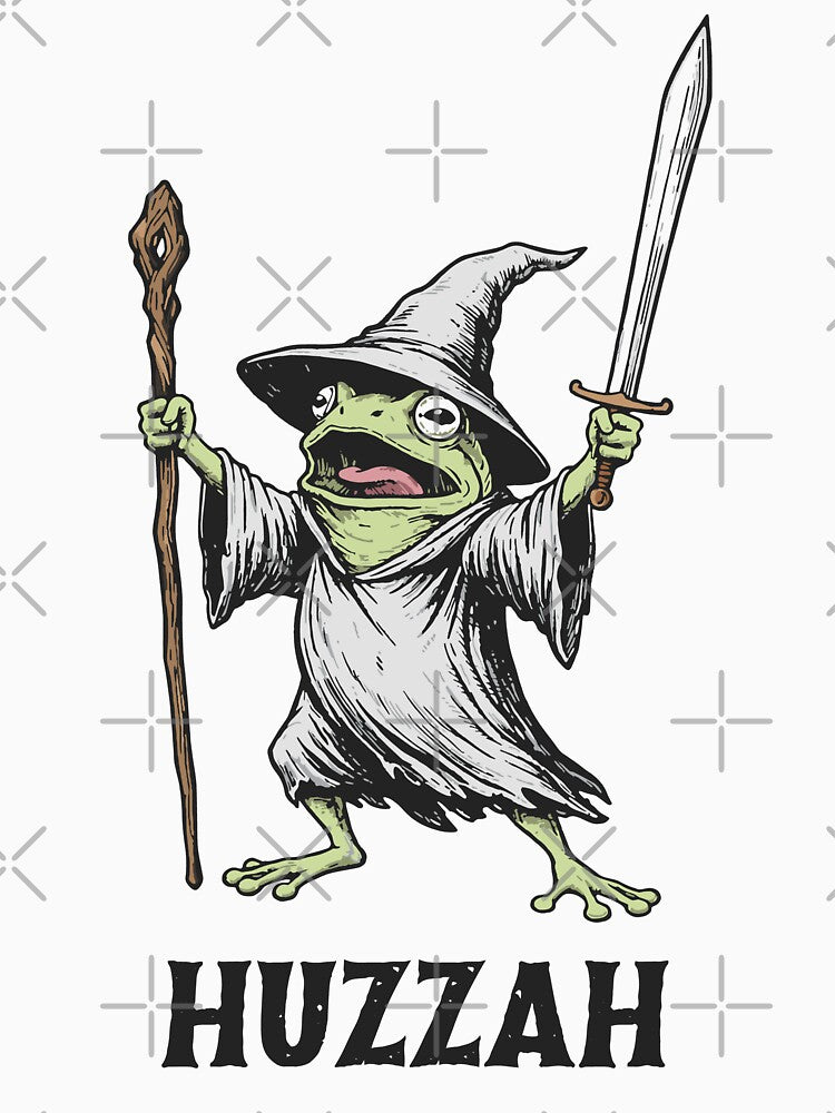 Huzzah Frog Medieval Mage DnD Tabletop Rpg Master Reference by cherrywstore