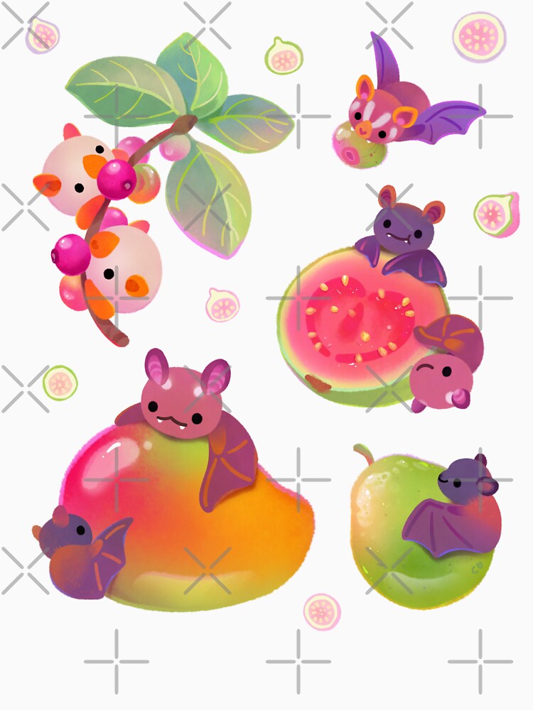Fruit and bat - pastel by pikaole