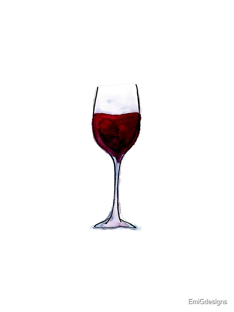 red wine watercolor illustration by EmiGdesigns