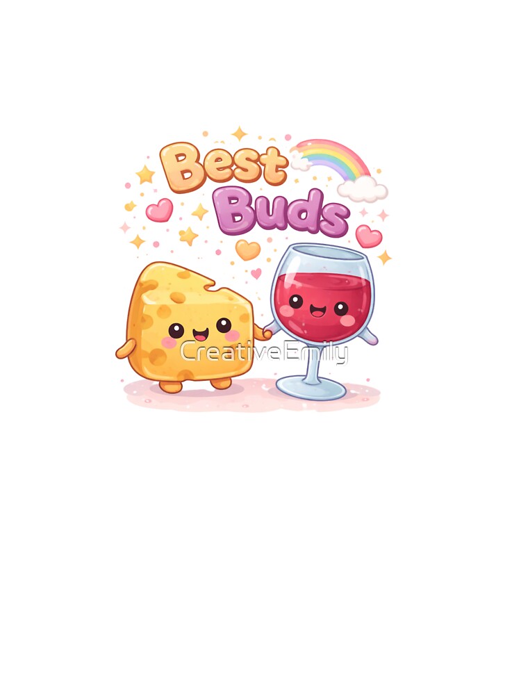 Best Buds Cheese and Wine Kawaii by CreativeEmily