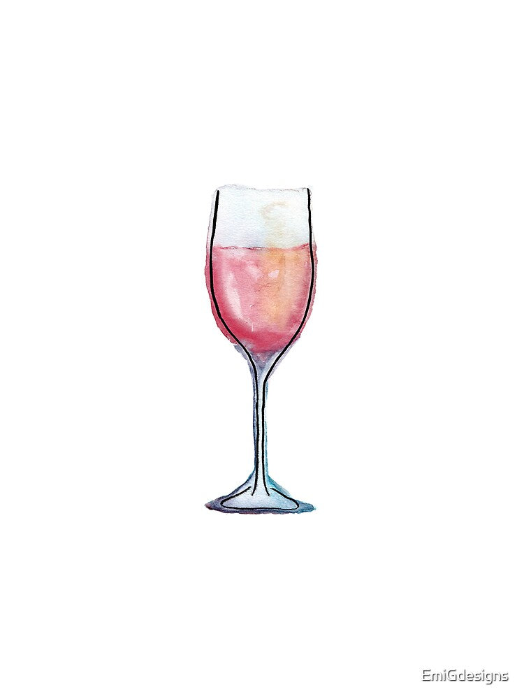 rose wine watercolor illustration by EmiGdesigns