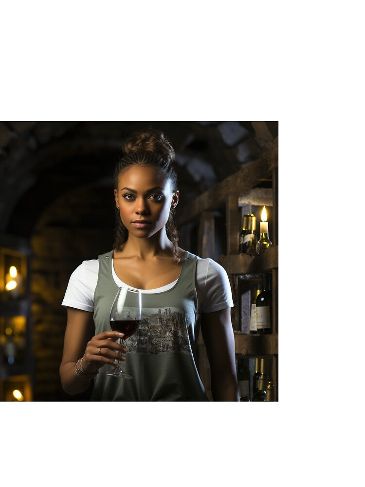 African Lady Sommelier Decanting Wine for Upscale Restaurant by TheBrainArt