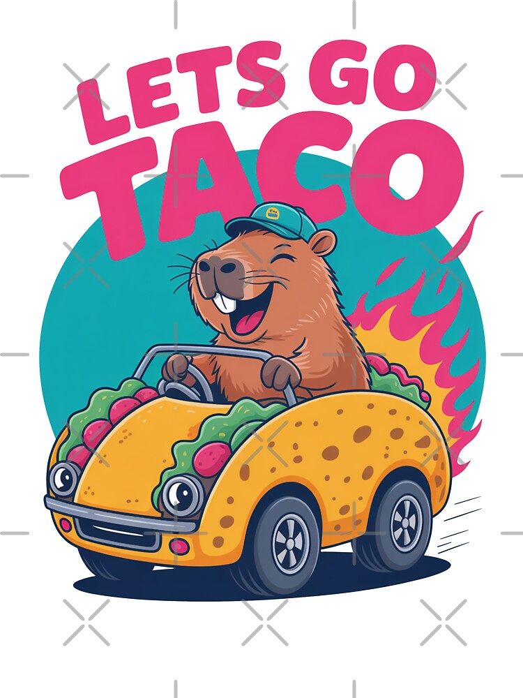 Let’s Go Taco Capybara Driving Car by MonkiFlipp