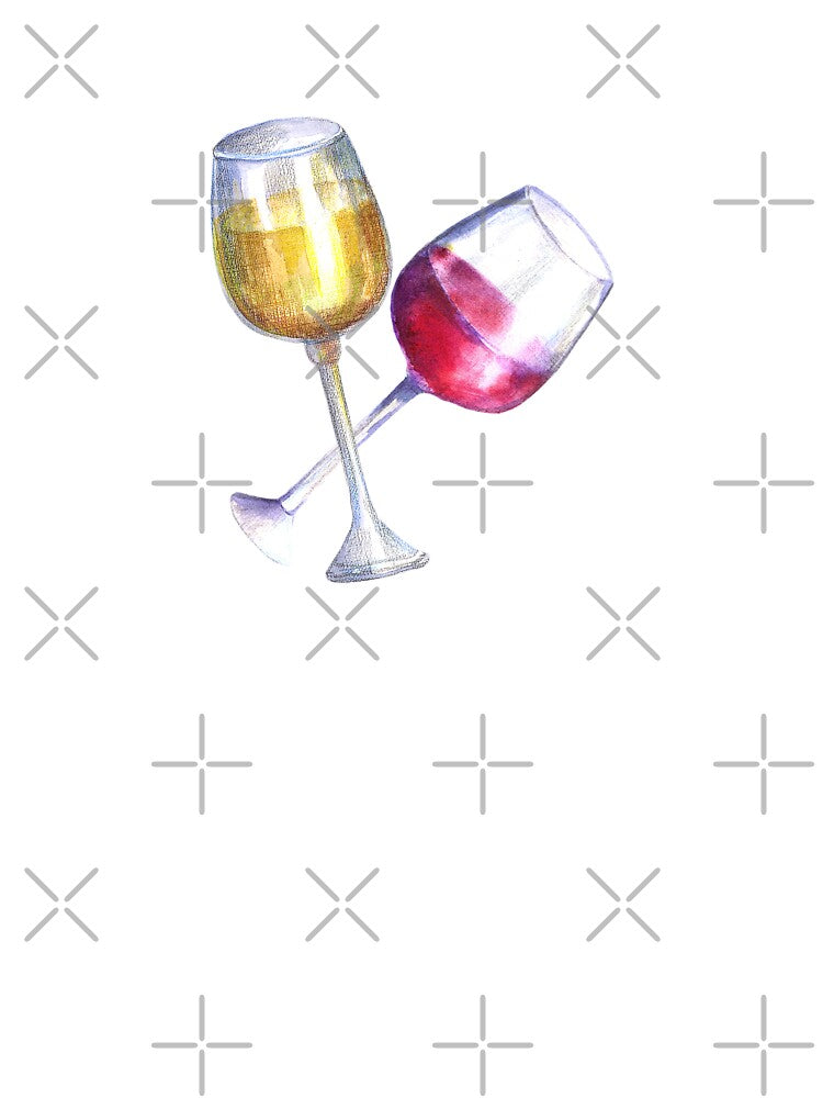 Red and White Wine Glasses by ColorFlowArt