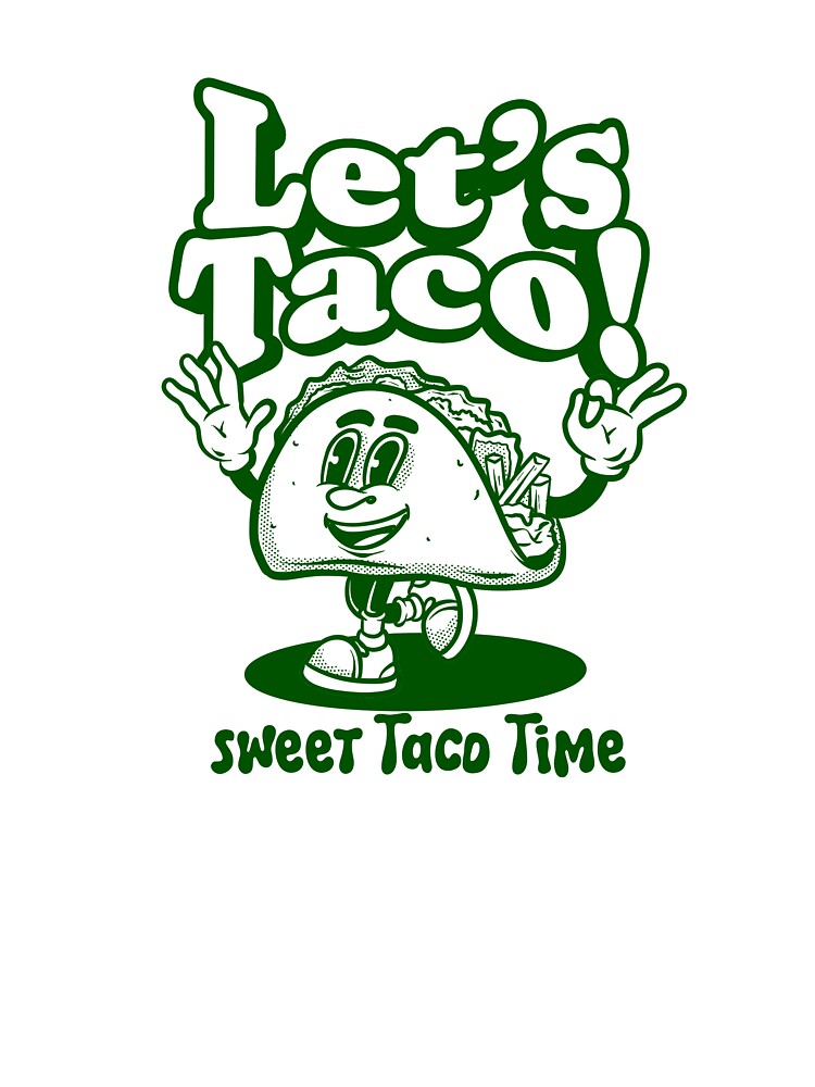 unique groovy taco food tshirt mascot character by sanwr