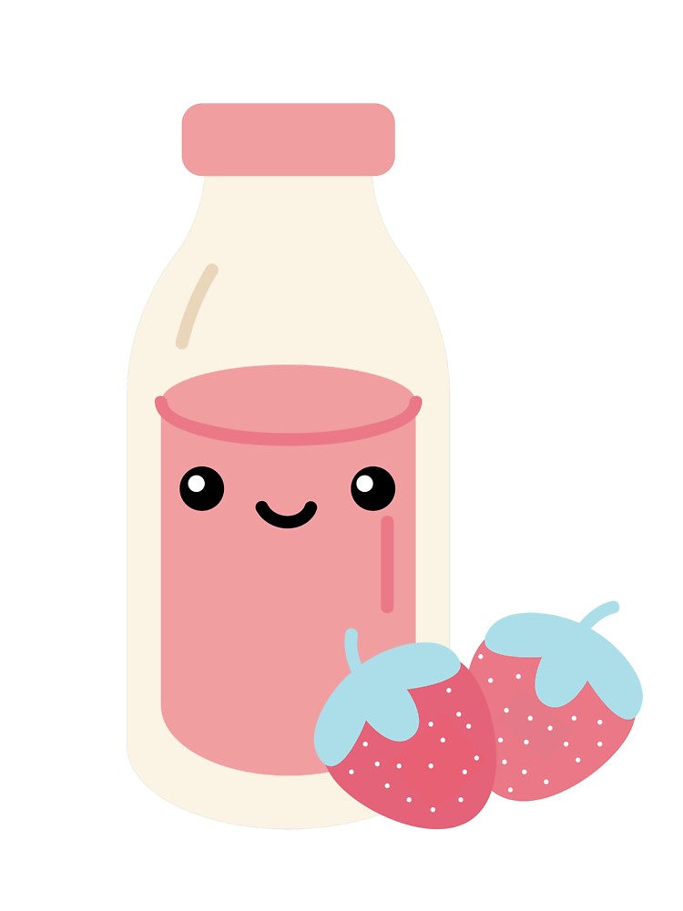 Cute Korean Strawberry Milk Sticker by Uryummypie