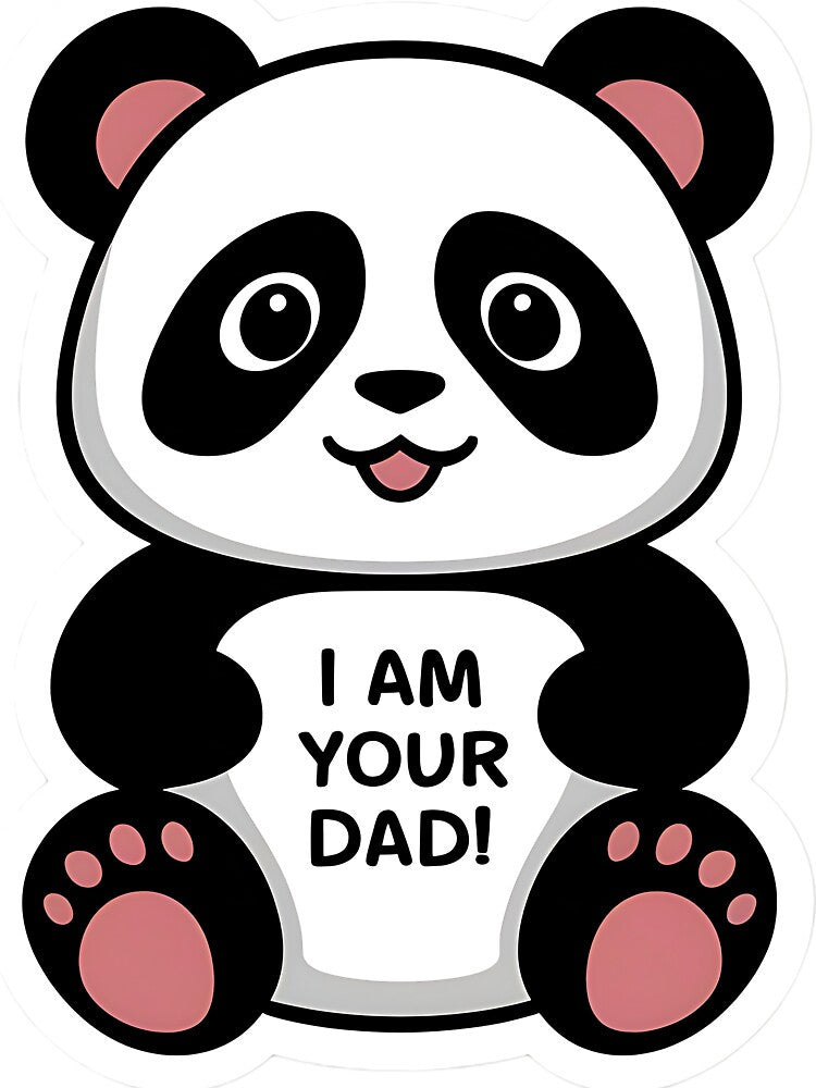 Cute panda sticker "I am your Dad!" by pawansaket9124